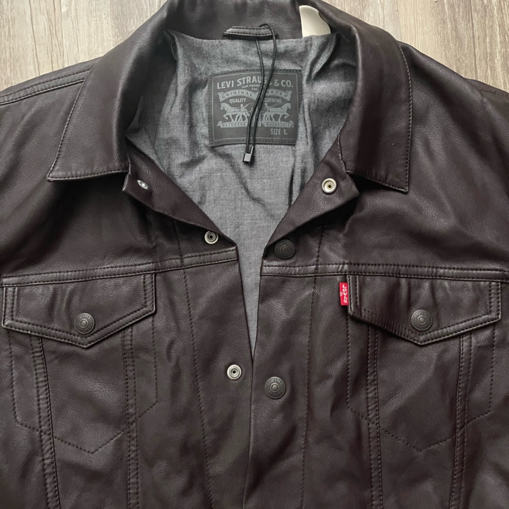 Levi’s Dark brown faux leather jacket size L